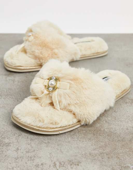 River island fur store slippers