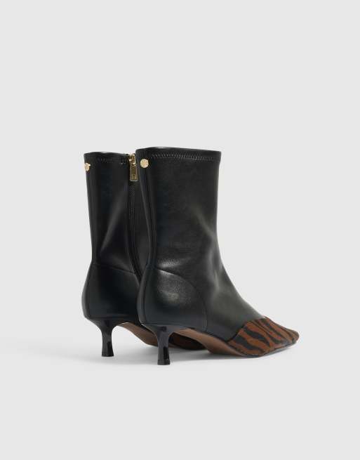 River Island Faux leather animal print ankle boots in black, 4 of 4