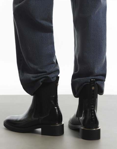 River Island Faux leather ankle boots in black - view 1