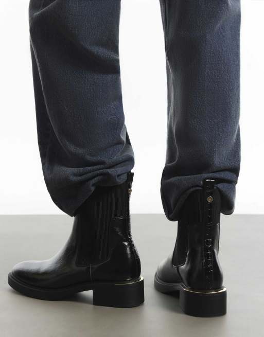 River Island Faux leather ankle boots in black, 3 of 4