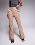 [River Island] River Island faux leather bootleg pants in tiger print-White 6 BEIGE