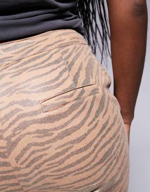River Island faux leather bootleg trouser in tiger print, 5 of 5