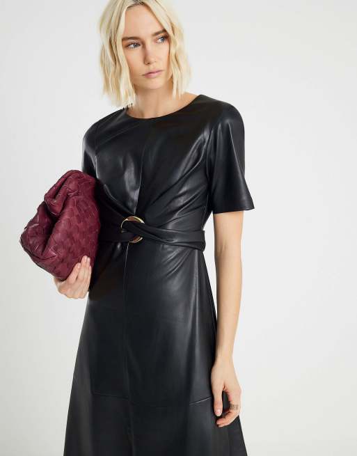 chinese dress ladies Faux Leather Mini Dress
