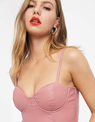 leather corset top asos
