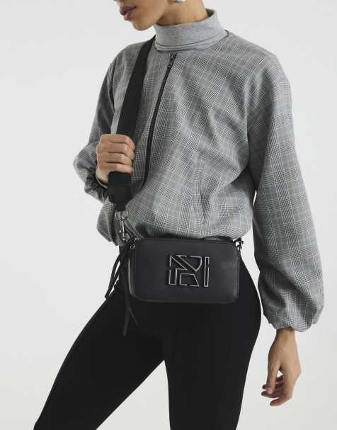River Island Faux leather crossbody camera bag in black - view 1