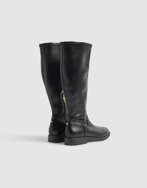 River Island Faux leather knee high boots in black, 4 of 4