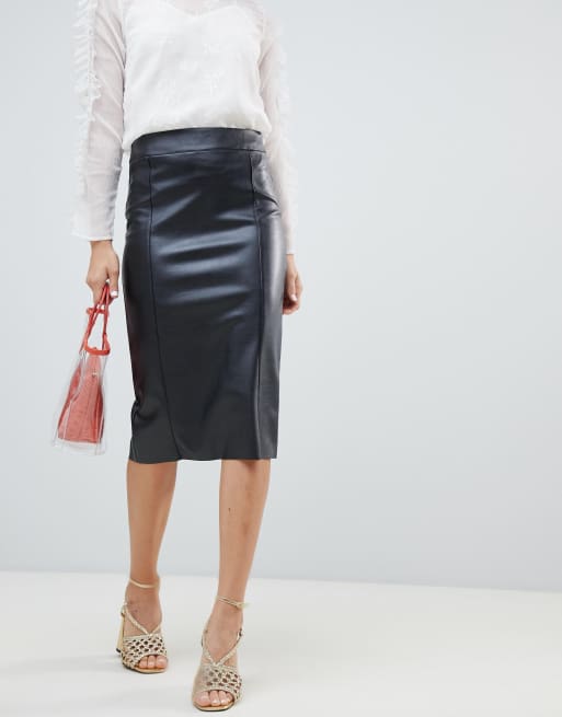 Asos leather hot sale pencil skirt