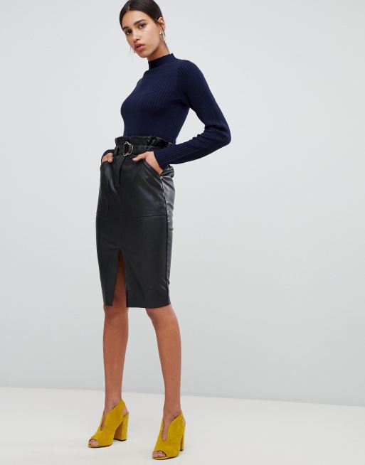 Faux leather skirt outlet river island