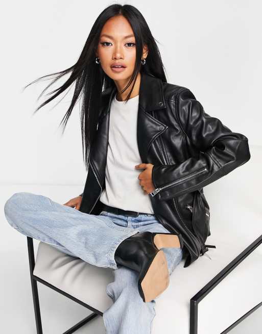 Asos river on sale island leather jacket