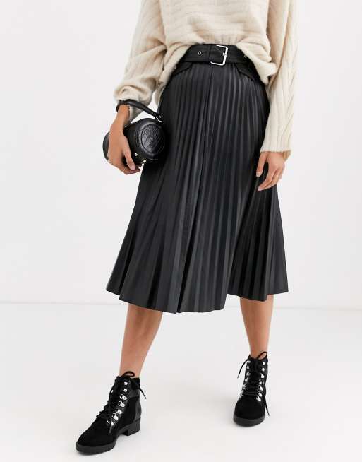 Faux leather midi skirt river outlet island