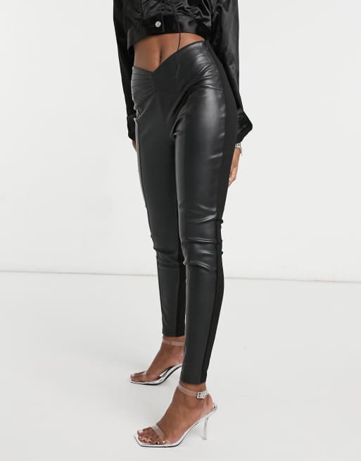 Black faux leather and hotsell ponte leggings