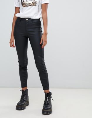 black leather skinny jeans