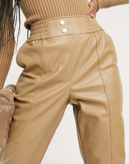 River Island balloon peg trousers in beige