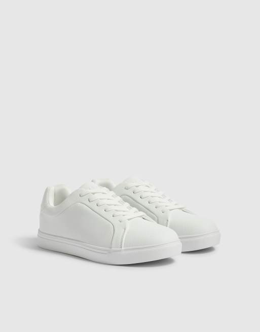 River Island Faux leather textured trainers in white, 2 of 4