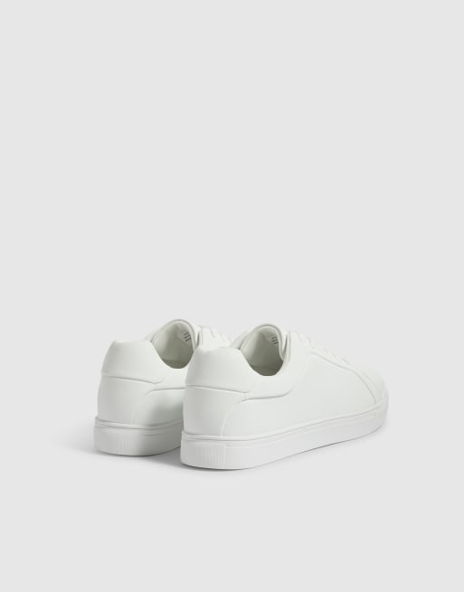 River Island Faux leather textured trainers in white, 4 of 4