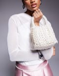 [River Island] River Island faux pearl grab bag in white One Size WHITE