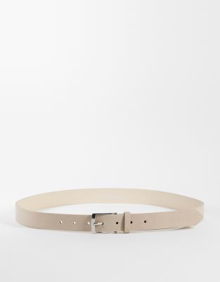 River Island faux suede belt in stone stone 3890₽