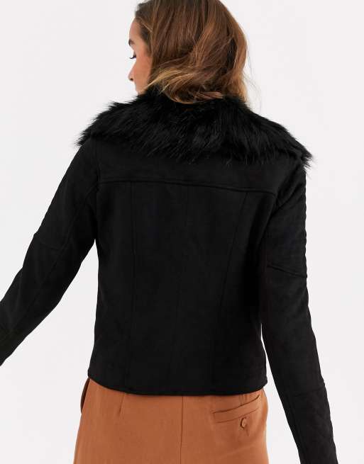 Black suede shop jacket river island