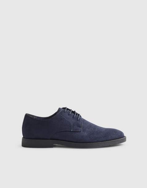 River Island Faux suede brogues in navy - view 1