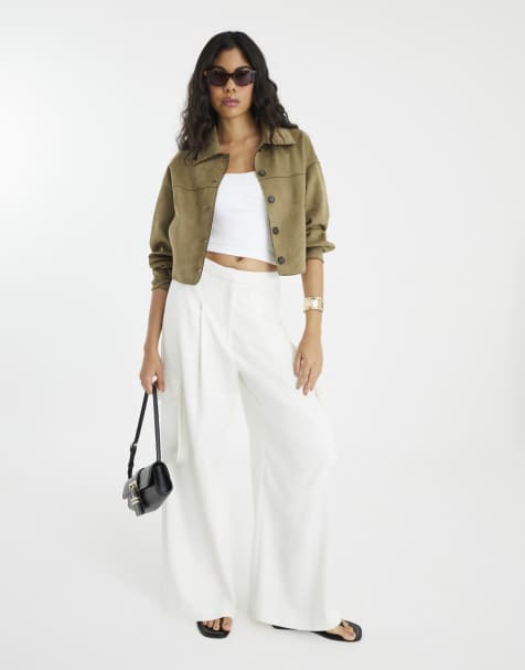 River Island Faux suede overshirt in green - medium - view 1