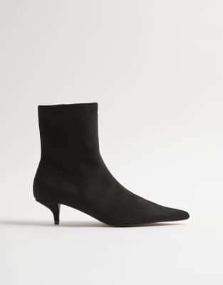  Faux suede pointed toe sock boots 