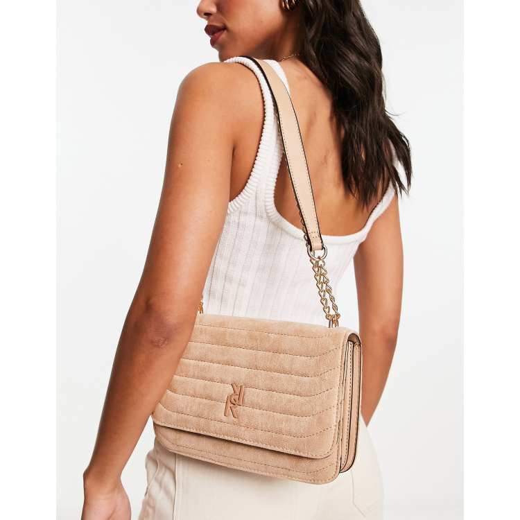 River Island suede cross body bag in brown