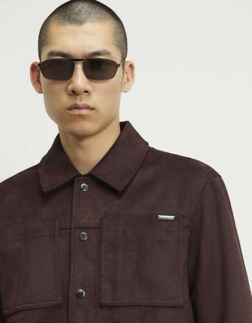 River Island Faux suede western style jacket in brown, 2 of 4