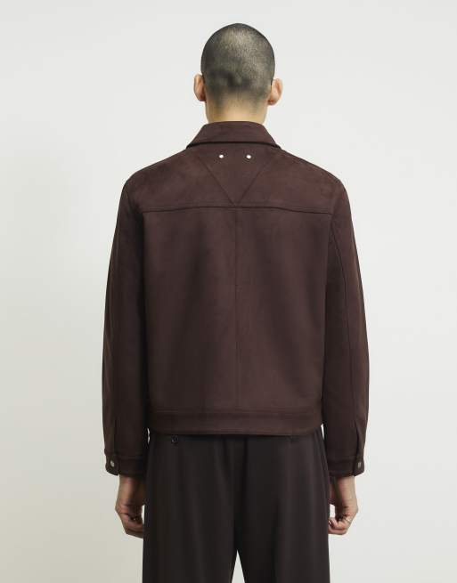 River Island Faux suede western style jacket in brown, 4 of 4