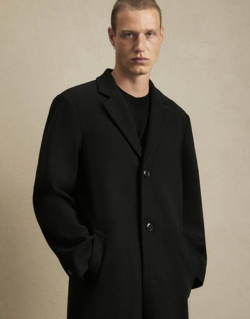 River Island Faux wool overcoat in black, 2 of 4