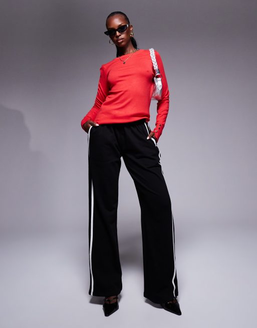 River Island fine knit top in red
