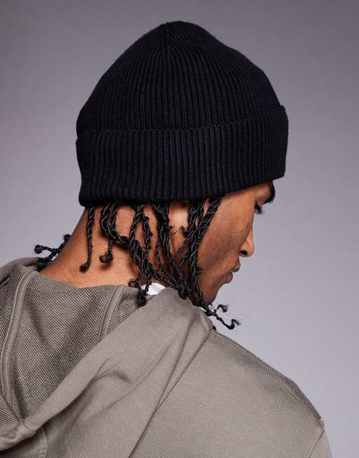 River Island fisherman beanie in black | ASOS