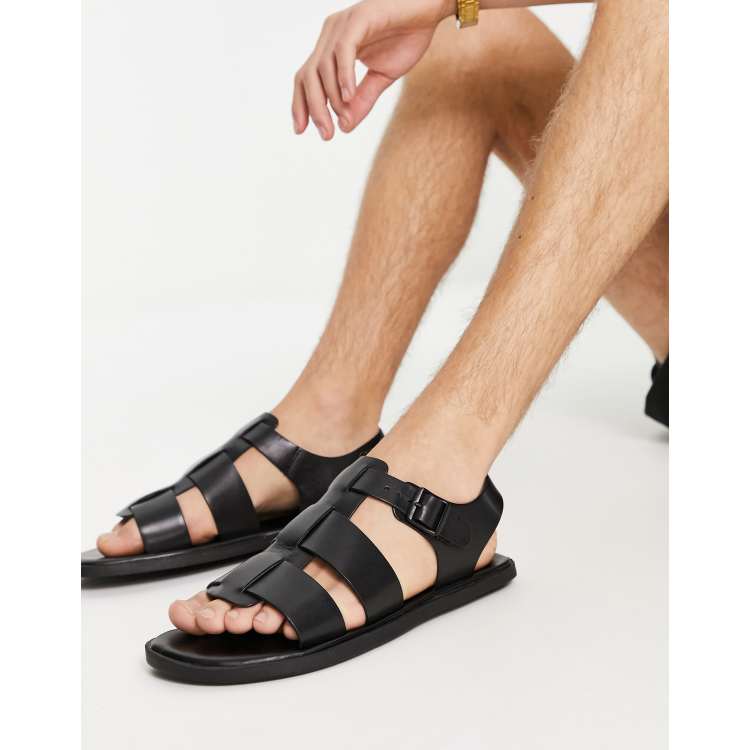 River Island fisherman sandals in black ASOS