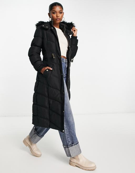 River island long sales puffer coat