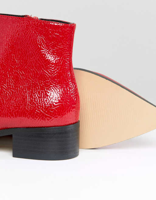 River island red ankle boots sale