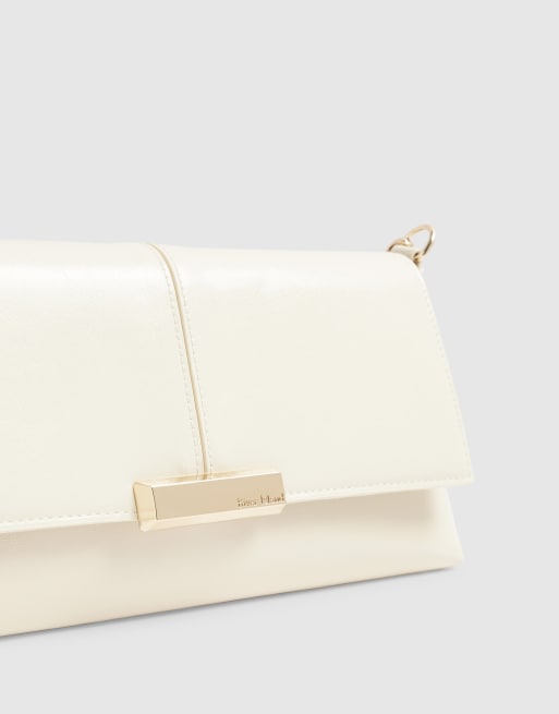 River Island Flap over clutch bag in cream , 4 of 4