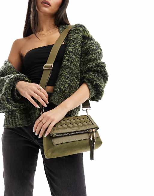 River island khaki green on sale bag