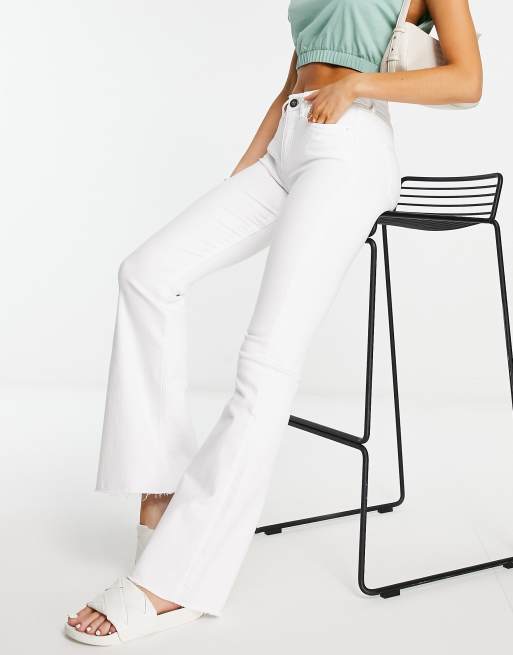 White flare high hot sale waisted jeans