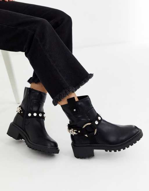 river island chunky cut out boots
