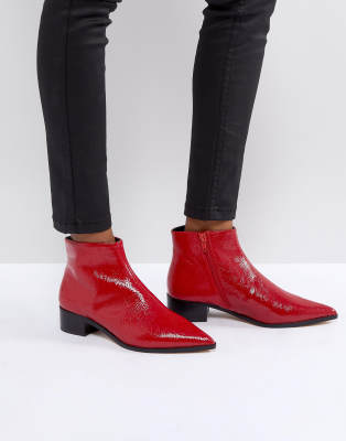 flat pointed ankle boots