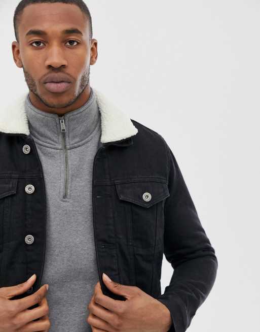 Asos fleece lined denim hot sale jacket