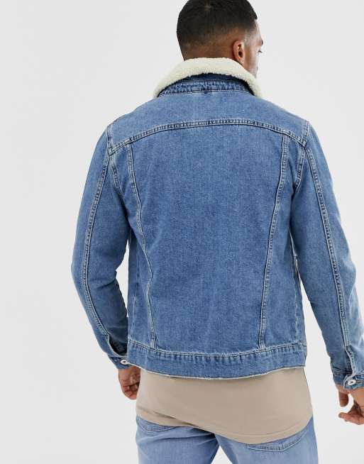 Asos fleece lined denim jacket best sale