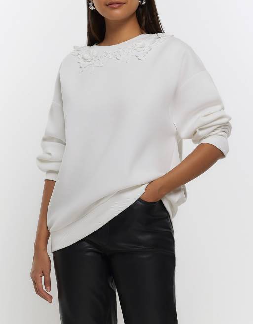 River island hotsell white sweatshirt