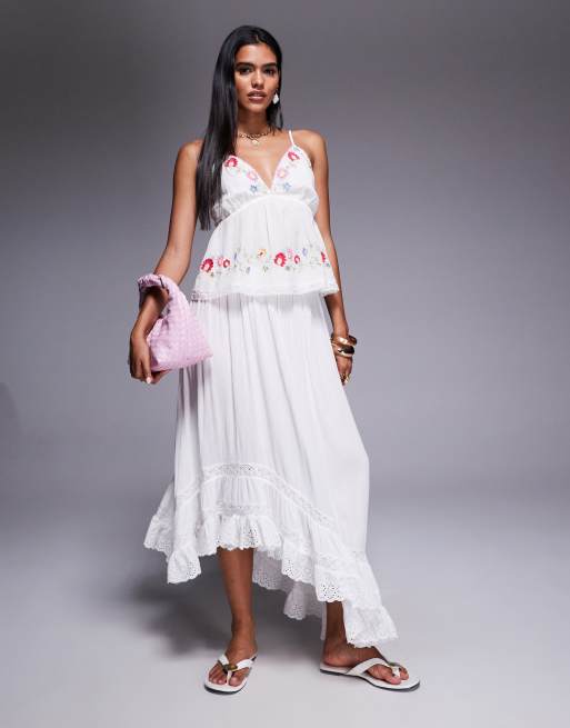 River Island floral embellished bralet in white, 2 of 4