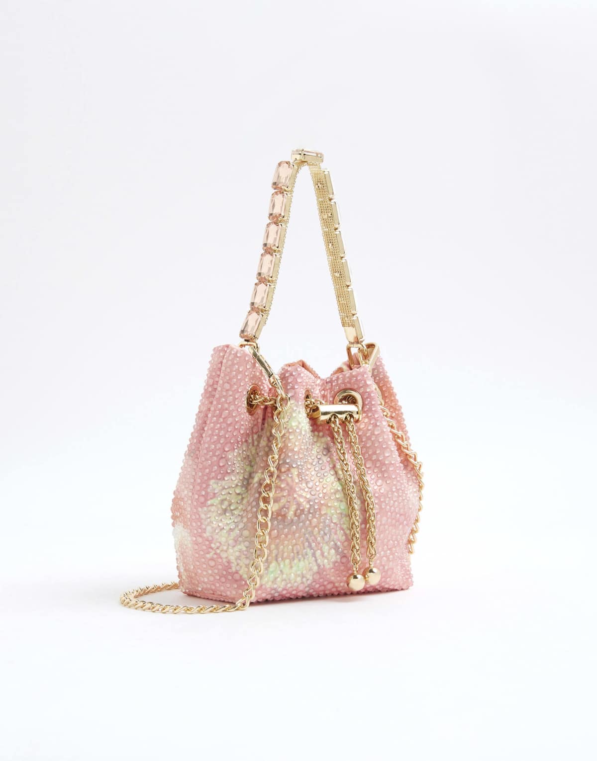 River Island Floral embellished bucket bag in pink - medium