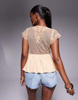 RIVER ISLAND FLORAL EMBELLISHED SATIN TOP 