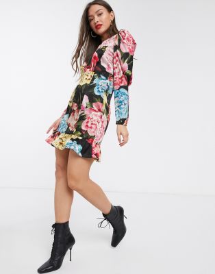 river island frill detail midi dress