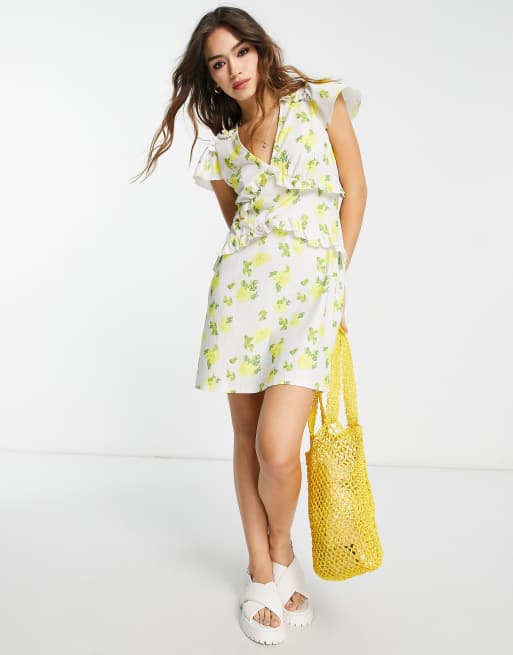 River island sale floral wrap dress