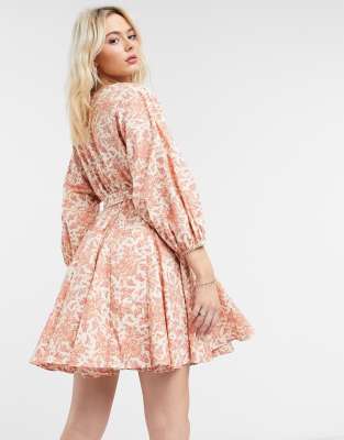 river island orange floral dress