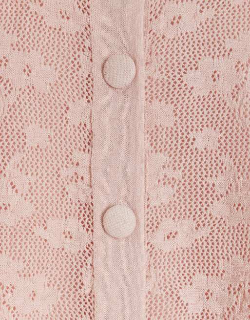 Light pink lace cardigan hotsell