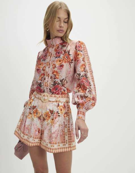 River Island Floral long sleeve blouse in pink